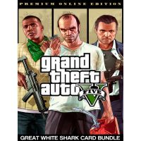 Grand Theft Auto V GTA 5 - Premium Online Edition & Great White Shark Card Bundle - PC - Rockstar Social
