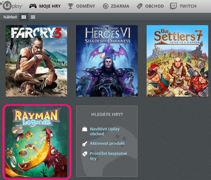 aktivace hry na pc - uplay